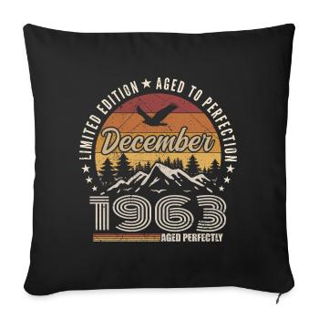 Décembre 1963 Édition Originale Cadeau décembre  - Housse de coussin décorative 45 x 45 cm - noir - Devant