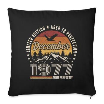 Décembre 1977 Édition Originale Cadeau décembre  - Housse de coussin décorative 45 x 45 cm - noir - Devant