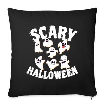 Grinning Dancing Funny Ghosts Halloween Costume - Sofa pillowcase 17,3'' x 17,3'' (45 x 45 cm) - black - Front