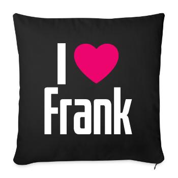 I Love Frank Pink Heart I Love Frank - Sofa pillowcase 17,3'' x 17,3'' (45 x 45 cm) - black - Front