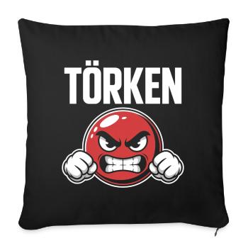 Drôle Dire Törken Dessin animé Drôle Dinde Mème - Housse de coussin décorative 45 x 45 cm - noir - Devant