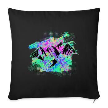 Ski - Housse de coussin décorative 45 x 45 cm - noir - Devant