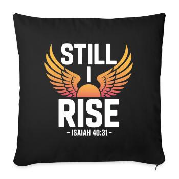 Pourtant, je ressuscite Isaïe 40 31 ailes Soleil - Housse de coussin décorative 45 x 45 cm - noir - Devant