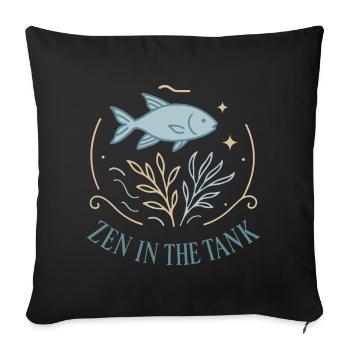 Zen in the aquarium - Sofa pillowcase 17,3'' x 17,3'' (45 x 45 cm) - black - Front
