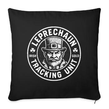 Service de suivi de lutins amusant vers St. Patrick’s - Housse de coussin décorative 45 x 45 cm - noir - Devant