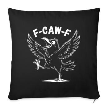 Drôle Rétro F CAW F - Housse de coussin décorative 45 x 45 cm - noir - Devant