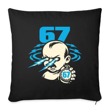 67 Six Seven 6-7 Meme Gen Alpha - Sofa pillowcase 17,3'' x 17,3'' (45 x 45 cm) - black - Front