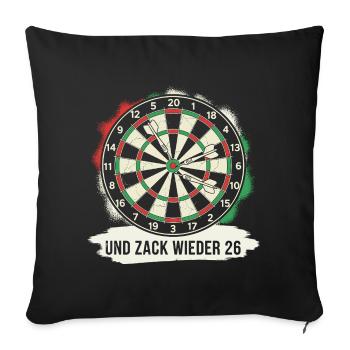 Dart Zack again 26 darts funny saying gift - Sofa pillowcase 17,3'' x 17,3'' (45 x 45 cm) - black - Front
