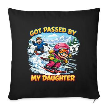 Fun Skiing Family Ski Trip Got Passed - Sofa pillowcase 17,3'' x 17,3'' (45 x 45 cm) - black - Front