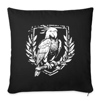 Perroquet cacatoès dans les armoiries - Housse de coussin décorative 45 x 45 cm - noir - Devant