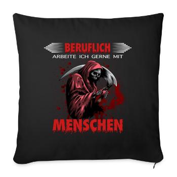 Professionnellement, j’aime travailler avec des gens - Housse de coussin décorative 45 x 45 cm - noir - Devant