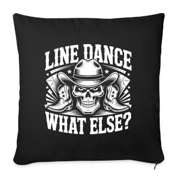 Cowboy en Ligne de Crâne - Housse de coussin décorative 45 x 45 cm - noir - Devant