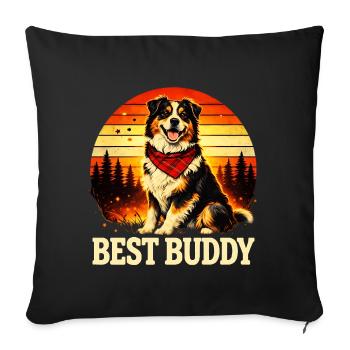 Berger australien - Housse de coussin décorative 45 x 45 cm - noir - Devant