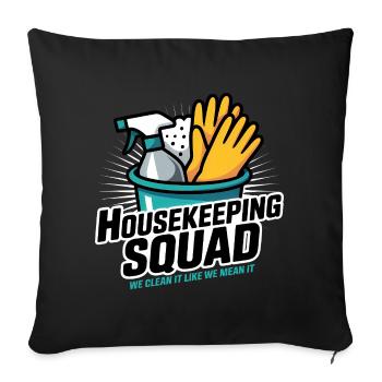 Funny Cleaning Design - Sofa pillowcase 17,3'' x 17,3'' (45 x 45 cm) - black - Front