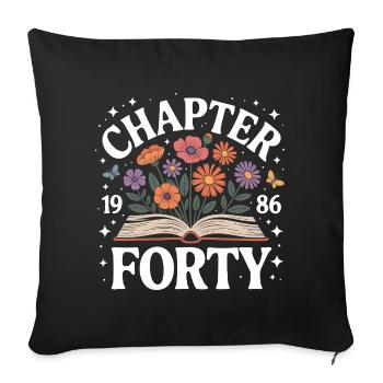 1986 Chapitre 40 Décoration de fleurs sauvages d’anniversaire - Housse de coussin décorative 45 x 45 cm - noir - Devant