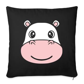Nilpferd Kopf Gesicht Maske Lächeln - Sofakissenbezug 45 x 45 cm - Schwarz - Vorne