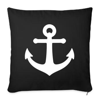 Anchor icon - Sofa pillowcase 17,3'' x 17,3'' (45 x 45 cm) - black - Front