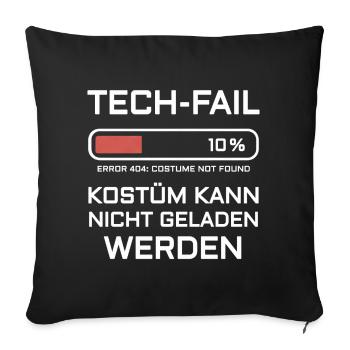Error 404 Kostüm nicht gefunden Nerd Gamer Party - Sofakissenbezug 45 x 45 cm - Schwarz - Vorne