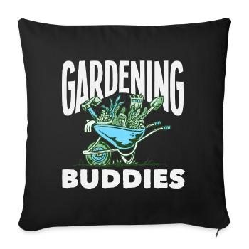 Gardening Buddies Plant Lovers Garden - Sofa pillowcase 17,3'' x 17,3'' (45 x 45 cm) - black - Front