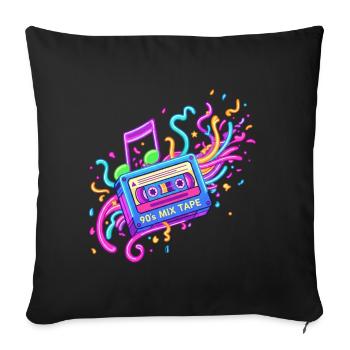 Fille des années 90 - Housse de coussin décorative 45 x 45 cm - noir - Devant