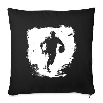 Art de rue du rugby - Housse de coussin décorative 45 x 45 cm - noir - Devant