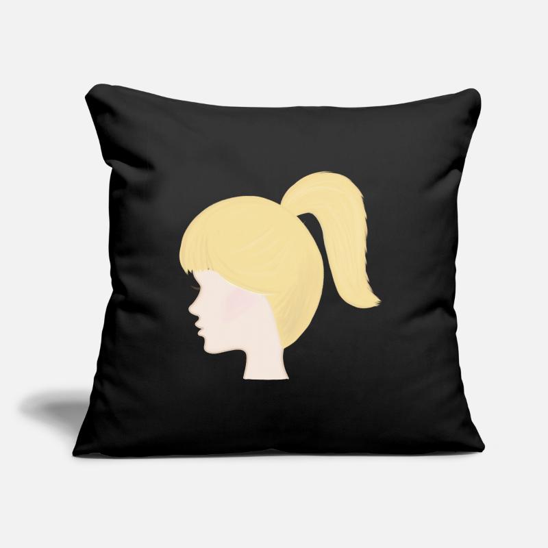 Poupée jouet à queue de cheval blonde Housse de coussin décorative 45 x 45 cm