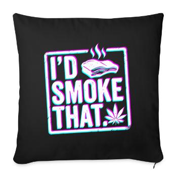 FUMÉE DE BARBECUE glitch, chemise à capuche drôle de barbecue, tasse - Housse de coussin décorative 45 x 45 cm - noir - Devant