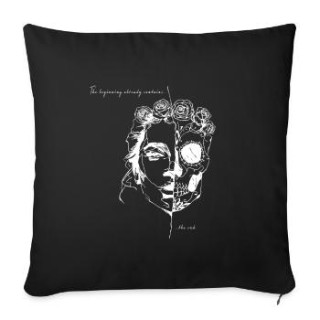 The beginning already contains the end - Sofa pillowcase 17,3'' x 17,3'' (45 x 45 cm) - black - Front