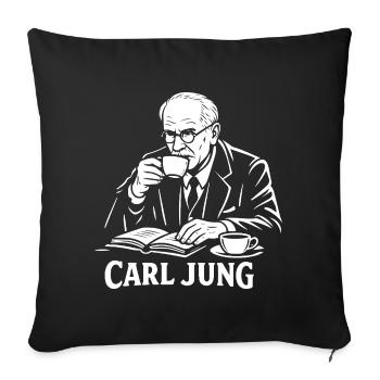 Carl Jung Kaffee-Studien-Tee - Sofakissenbezug 45 x 45 cm - Schwarz - Vorne
