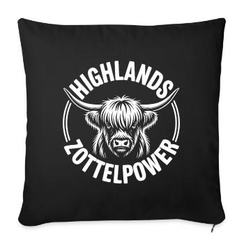 Highland Cow Logo - Sofa pillowcase 17,3'' x 17,3'' (45 x 45 cm) - black - Front