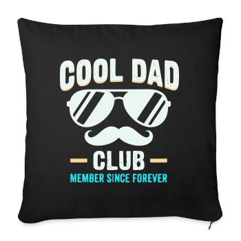 Cool Dad Club, Lustiges Vatertag Papa Hoodie - Sofakissenbezug 45 x 45 cm - Schwarz - Vorne