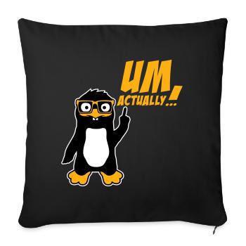 Penguin To Actually Funny Nerd Smartass Logo - Sofa pillowcase 17,3'' x 17,3'' (45 x 45 cm) - black - Front