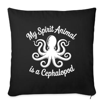 Spirit Tier Oktopus - Housse de coussin décorative 45 x 45 cm - noir - Devant