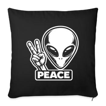 Alien Peace Peace on Earth - Sofa pillowcase 17,3'' x 17,3'' (45 x 45 cm) - black - Front