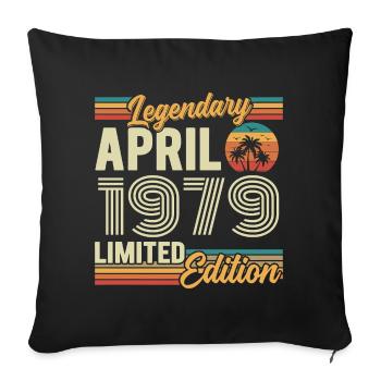 April 1979 47th Anniversary Gift - April 1979 - Sofa pillowcase 17,3'' x 17,3'' (45 x 45 cm) - black - Front
