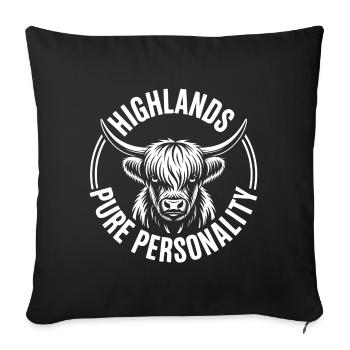 Personnalité Pure des Highlands - Housse de coussin décorative 45 x 45 cm - noir - Devant