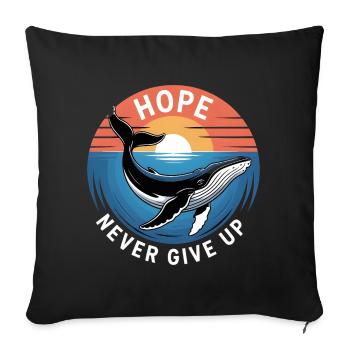 Hope/ Timmy la Baleine dans la mer Baltique - Housse de coussin décorative 45 x 45 cm - noir - Devant