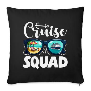 Cruise Squad Sunglasses Holiday Trip - Sofa pillowcase 17,3'' x 17,3'' (45 x 45 cm) - black - Front