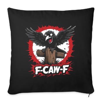 F-Caw-F Raven on Tree Trunk - Sofa pillowcase 17,3'' x 17,3'' (45 x 45 cm) - black - Front