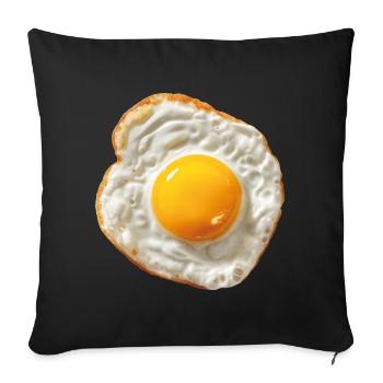 fried egg - Sofa pillowcase 17,3'' x 17,3'' (45 x 45 cm) - black - Front