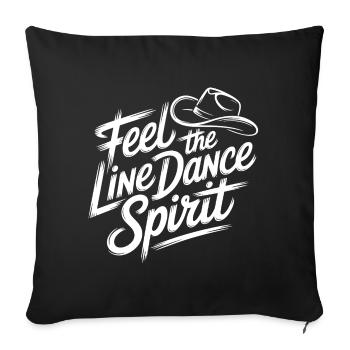 LineDance Spirit Motiv - Sofakissenbezug 45 x 45 cm - Schwarz - Vorne