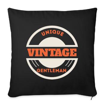 Unique Vintage Gentleman Badge - Sofa pillowcase 17,3'' x 17,3'' (45 x 45 cm) - black - Front