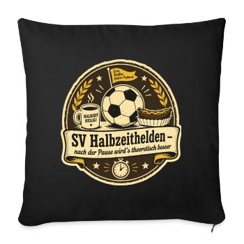 SV Halbzeithelden - Sofakissenbezug 45 x 45 cm - Schwarz - Vorne