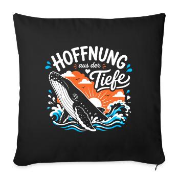 Hoffnung aus der Tiefe - Sofakissenbezug 45 x 45 cm - Schwarz - Vorne