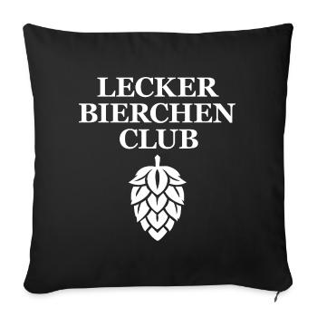 Lecker Bierchen Club - Lecker Bierchen - Bier - Sofakissenbezug 45 x 45 cm - Schwarz - Vorne