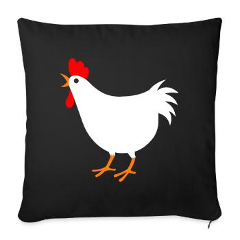 Juste un animal de ferme drôle d’amoureux des poulets - Housse de coussin décorative 45 x 45 cm - noir - Devant