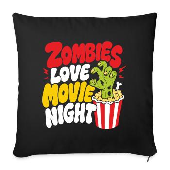 Zombies Love Movie Night Horror - Sofa pillowcase 17,3'' x 17,3'' (45 x 45 cm) - black - Front