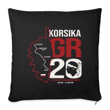 GR20 Finisher Korsika Trekking Wanderung Wanderer  - Sofakissenbezug 45 x 45 cm - Schwarz - Vorne