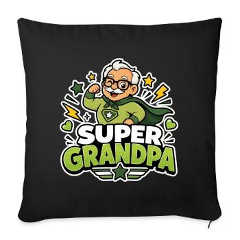 Super Grandpa Superhero Grandpa - Funny Comic Hero - Sofa pillowcase 17,3'' x 17,3'' (45 x 45 cm) - black - Front