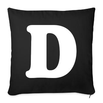 Impression de style grand D | Point D | D Logo - Housse de coussin décorative 45 x 45 cm - noir - Devant